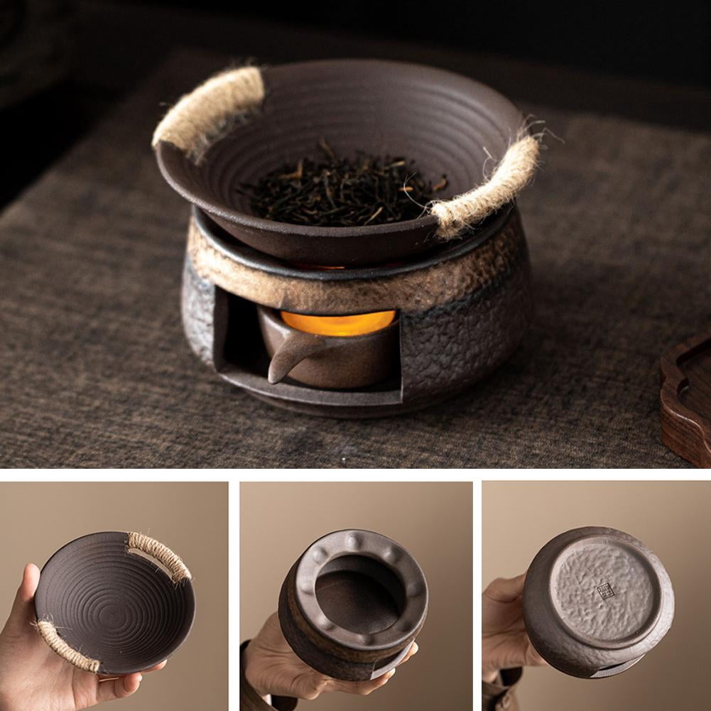 Pekkaxy Ceramic Tea Warmer & Incense Holder Set, 4.6 in Base, Gentle Heat for Aromas, Perfect for Home Tea Ceremonies and Relaxation