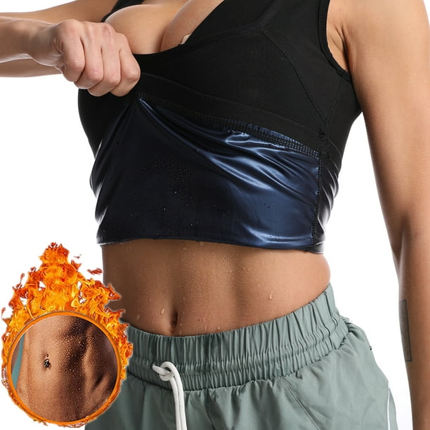 Women Sweat Sauna Vest Body Shaper Top Compression Shirt Workout Fitness  Wearing 