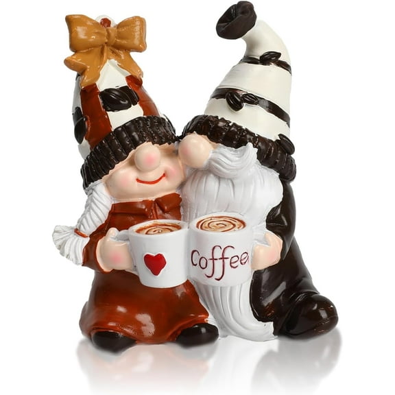 FDEEOM Coffee Gnomes Decorations for Home, Resin Swedish Dwarf Couple Statue, Coffee Bar Collectible Figurines Decor Accessories (Single)