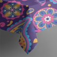 thumbnail image 6 of Purple Paisley and Floral Pattern Rectangle Tablecloth 60"x102",Waterproof Polyester Rectangle Table Cloth, Wipeable Spillproof Polyester Tablecloth for Dining, Camping, Indoor and Outdoor, 6 of 6