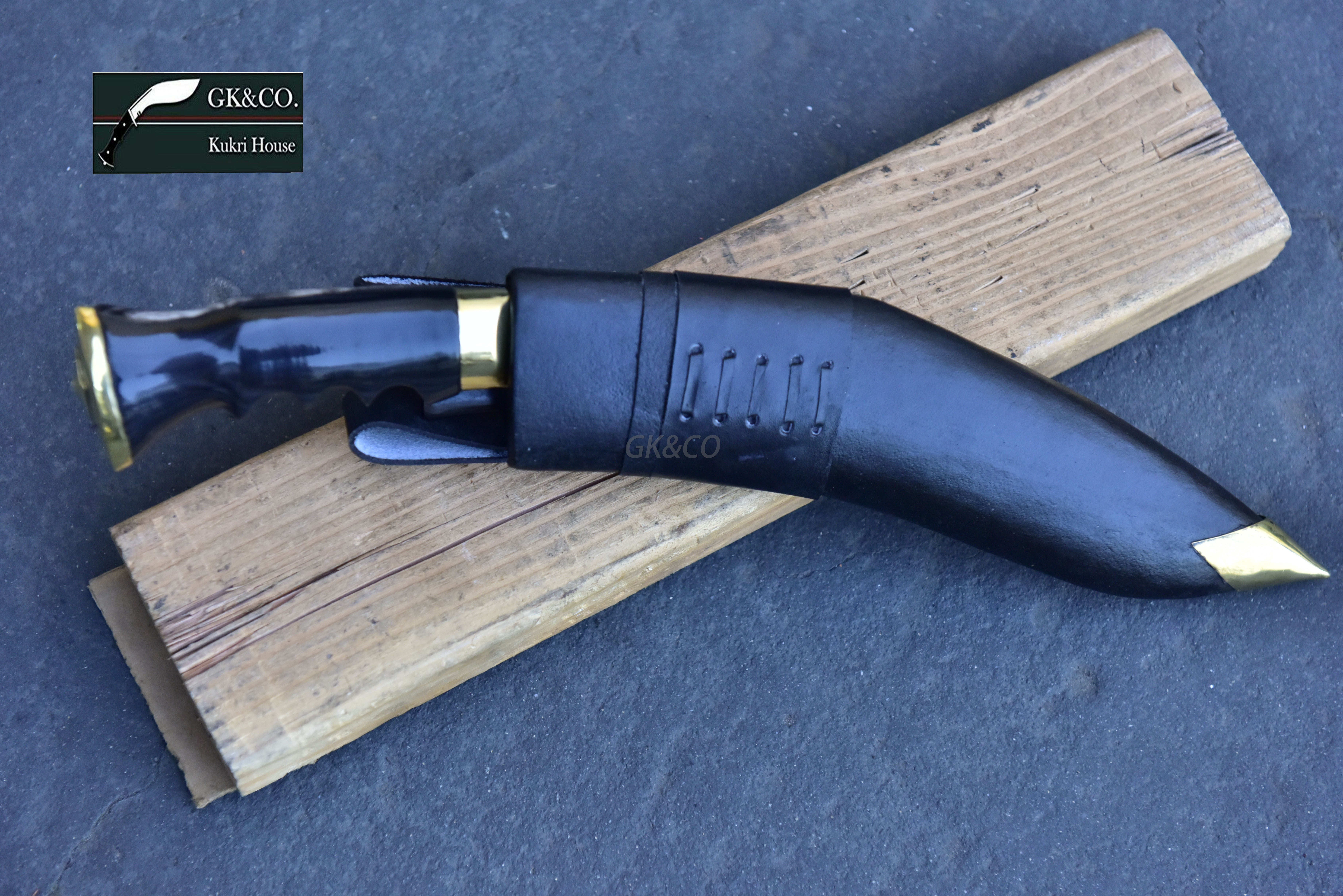 10  inches Blade Genuine Kukri/Khukuri -Service No.1 Highly Polished Knife - Gripper Horn Handle - Handmade in Nepal by GK&CO. Kukri House.