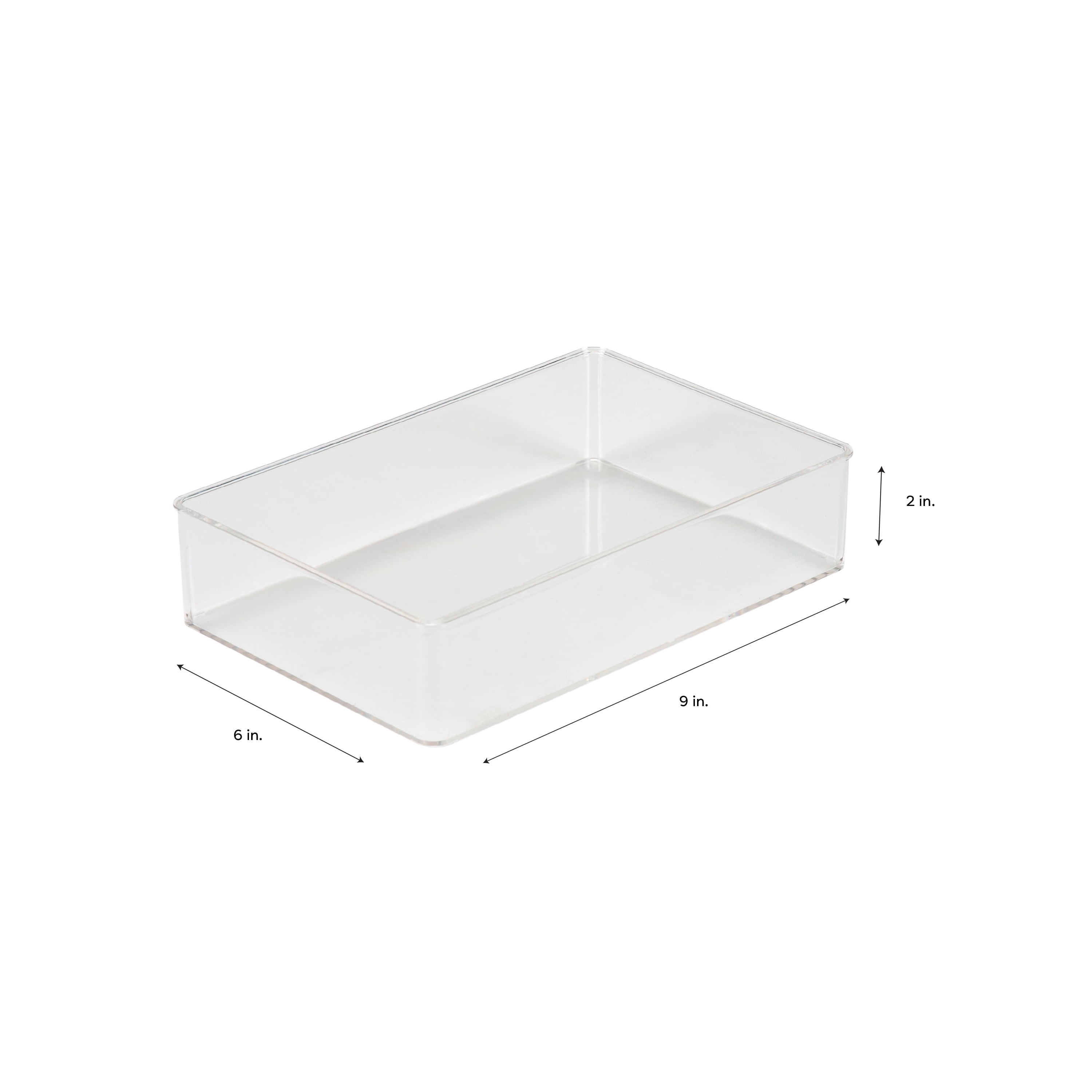 Simplify Small 9" Length x 6" Width Rectangular Drawer Organizer, Clear