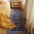 thumbnail image 4 of Runner Rug Washable Kitchen Runner 2'6''x8' Runner Rug for Entryway Indoor Floral Non-Slip Soft Carpet Runner for Hallways, Kitchen, Laundry, Bedroom, Bathroom(Blue), 4 of 8