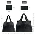 thumbnail image 2 of Wrapables Large & Small Foldable Tote Nylon Reusable Grocery Bags, Set of 2, Black, 2 of 7