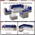thumbnail image 5 of 9PCS Outdoor Patio Furniture Set with 56'' Propane Terrazzo Fire Pit Table and Tank,PE Wicker Rattan Sectional Sofa, 5 of 9