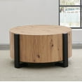 thumbnail image 6 of Steve Silver Darcie Modern 36" Round Wood Coffee Table, Natural Brown, 6 of 8
