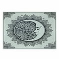 thumbnail image 1 of Zodiac Cutting Board, Intricate Boho Mandala Form Crescent Moon Foreground Alchemy, Decorative Tempered Glass Cutting and Serving Board, Small Size, Dark Blue White, by Ambesonne, 1 of 1