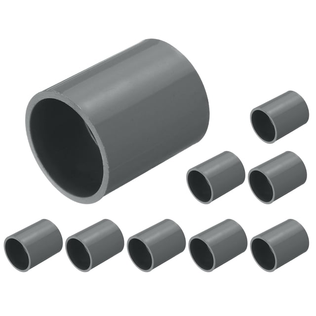 Uxcell 10 Pcs Pipe Fitting 1" Coupling Adapter Socket x Socket Grey