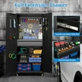 thumbnail image 5 of JAORD Metal Rolling Storage Cabinet with 1 Drawer & Pegboards, Workbench Mobile Tool Chests Garage Cabinets with 4 Wheels，Assemble Required, 5 of 9