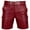 Wine, variant on SGFCWSX Men PU Leather 5 - Quarter Shorts,Multi - Pocket Cargo Shorts Casual Button Closure Black M