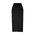 thumbnail image 7 of Women High Waisted Cargo Pencil Midi Skirt Business Casual Work Office Slit Skirts With Pockets, 7 of 7