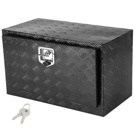 VEVOR Underbody Truck Box, 36" x 17" x 18" Pickup Storage Box, Heavy Duty Aluminum Diamond Plate Tool Box with Lock and Keys, Waterproof Trailer Storage Box with T-Handle Latch for Truck, Van,Trailer