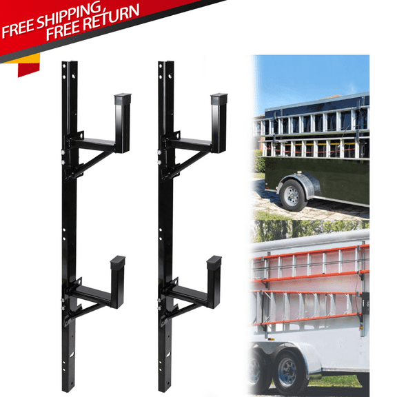 Adjustable Trailer Side Ladder Rack for Enclosed Trailers Exterior Wall Mount