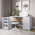 thumbnail image 6 of BELLEZE Trition L Shaped Computer Desk Home Office Corner Desk With Open Shelves And Drawers, White, 6 of 7