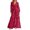 Wine, variant on ZHOGXU Fashion Womens A Line Midi Dresses Solid Color V Neck Long Sleeve Regular Fit Office Daily Wear