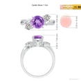 thumbnail image 4 of ANGARA Natural 1.15 ct Amethyst and Diamond Twisted Vine Ring in 14K White Gold for Women (Size-7mm) | February Birthstone, Birthday, Anniversary, Jewelry Gift for Women | Natural Amethyst Ring, 4 of 9
