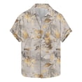 thumbnail image 2 of Wancir Chemises pour Hommes en Solde Mode Décontractée Imprimé Feuille Manches Courtes Chemise à Col Rabattu, 2 of 5
