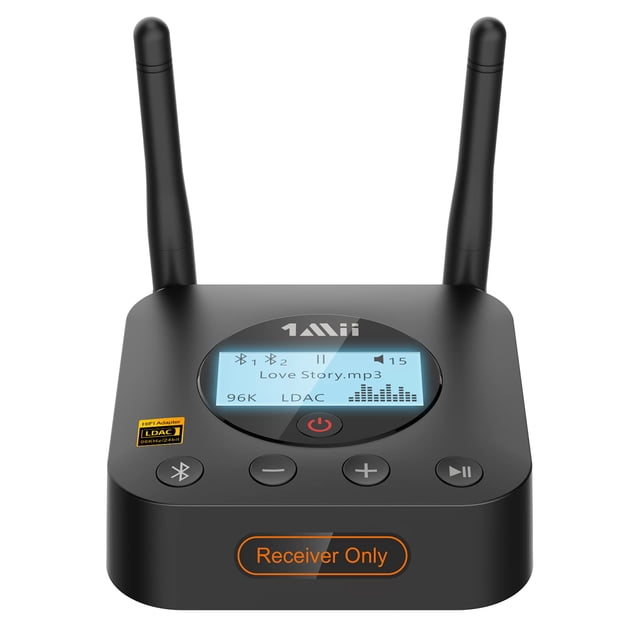 1Mii B06Pro+ Receptor Bluetooth HiFi, Adaptador de audio inalámbrico Bluetooth 5.1 de alta resolución con LDAC para estéreo doméstico, Receptor Bluetooth de largo alcance aptX HD Control de volumen de