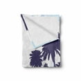 thumbnail image 2 of Nature Soft Flannel Fleece Throw Blanket, Miami South American Plant Forest Tropic Natural Palm Trees Work of Art Print, Cozy Plush for Indoor and Outdoor Use, 50" x 70", Blue and White, by Ambesonne, 2 of 6