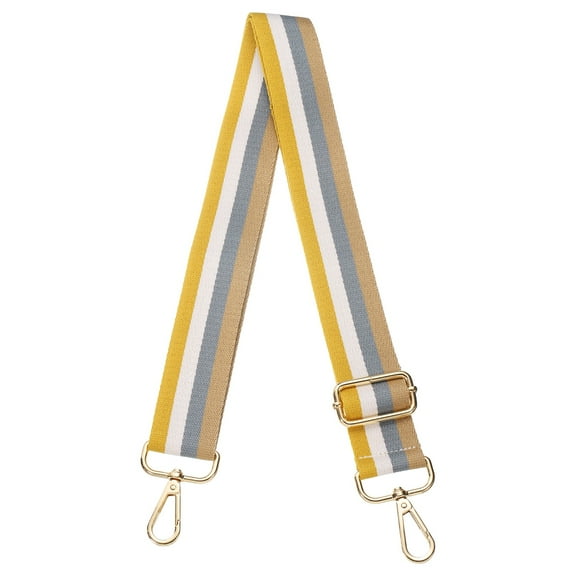 Uxcell Purse Straps Replacement Crossbody, 51 Inch Wide Shoulder Bag Strap Adjustable Canvas Straps for Handbag Wallet Clutch Crossbody Bags, Yellow Strip