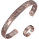 thumbnail image 1 of Pulsera y anillo de cobre para mujer, pulseras magnéticas de drenaje linfático y anillo de desintoxicación linfática, regalo de joyería de cobre puro 99.99%, 1 of 5