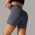 thumbnail image 6 of Biker Shorts Women Double Brushed Solid Color Yoga Shorts High Waist Elastic Compression Three Quarter Length Pants, 6 of 8
