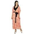 thumbnail image 3 of Bimba Women Long Kaftan Designer Kimono Caftan Coverup With Contrast Belt, 3 of 6