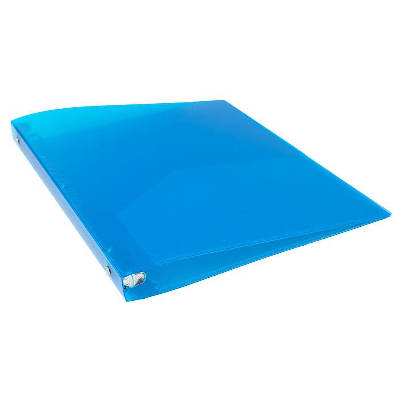 JAM Paper & Envelope Plastic Binder, 11.5 x 10.25 x 1/2 in, Blue, 1 Pack
