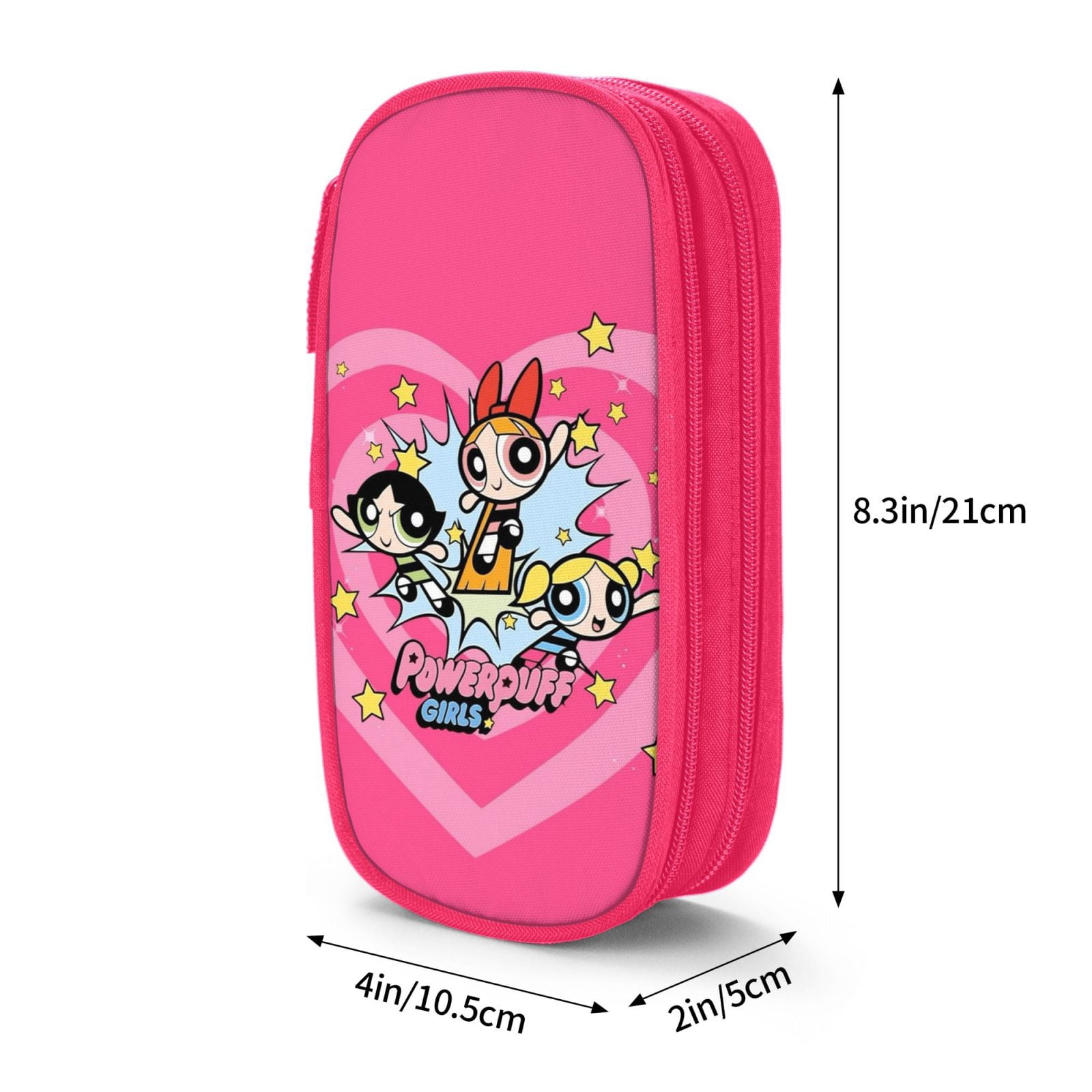 The Powerpuff Gi-rls Pencil Case Large Capacity Pencil Pouch Pen Bag Office Stationery Organizer Travel Makeup Bag Pink