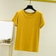 thumbnail image 1 of Pijama de manga corta para mujer, color liso, manga corta, camiseta fina, pijama de manga corta, blusa de poliéster, 1 of 8