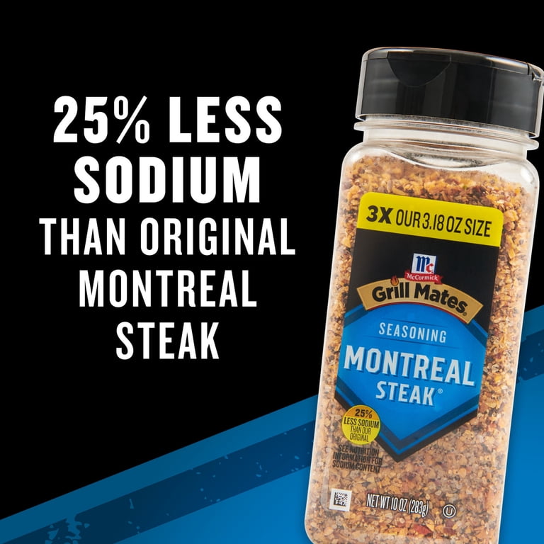 McCormick Grill Mates 25% Less Sodium Montreal Steak Seasoning