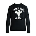 thumbnail image 5 of Halloween Crewneck Fleece Sweatshirt, Glow in the Dark Ghost I Don't Need No Body, Men's Sizes XS-3XL, 5 of 5