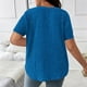 thumbnail image 3 of Camisetas de Verano de Manga Corta de las Mujeres Tira de Color Sólido Grande de Punto de Cuello Redondo, Poliéster Ligero para Uso Diario Y de Ocio Casual, 3 of 7