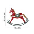 thumbnail image 2 of Iron Rocking Horse Christmas Ornament, Vintage Metal Hanging Pendant, Festive Craft Decor for Xmas Tree Wall Wreath Window Home Indoor Holiday Party Display, 2 of 7