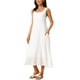thumbnail image 4 of INSPIRAR CHIC Vestido de Verano sin Mangas para Mujeres, Escote Redondo, Corte Suelto, Estilo Midi Casual, Beige-1 XL, 4 of 6