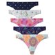 thumbnail image 1 of Tangas sin costuras para mujer, ropa interior de tanga invisible para mujer, paquete de 5, diseño de patrón, XS Feliz Sencillez, 1 of 5