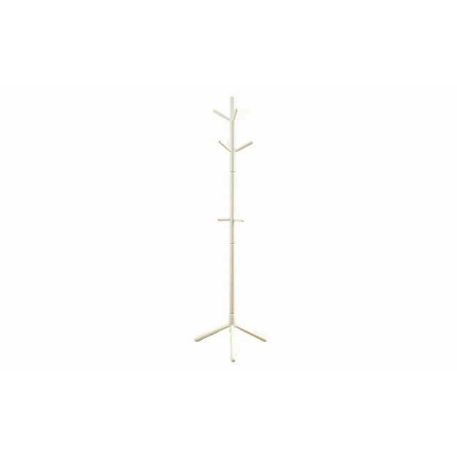 Monarch Specialties Coat Rack, Hall Tree, Free Standing, 9 Hooks, Entryway, 69"h, Bedroom, Wood, White, Contemporary, Modern