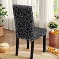 thumbnail image 6 of TSOVTHRID Black Leopard Print 5 Pcs Tablecloth with Dining Chair Seat Covers Washable Table Cloth Stretchable Chair Covers for Dining Room Banquet Home Kitchen Holiday Decoration, 6 of 7