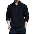 thumbnail image 2 of Elvqul Mens Sweatshirts Plain Crewneck Crew Neck Sweatshirts for Men Black, 2 of 9