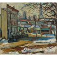 thumbnail image 2 of Abraham Manievich 13x12 Black Ornate Wood Framed Double Matted Museum Art Print Titled: Bridgeport, 2 of 5