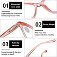 thumbnail image 5 of KOOSUFA Cat Eye Blue Light Blocking Reading Glasses +3.5 Spring Hinge Transparent Frame Womens Computer Readers Eyeglasses Transparent Pink, 5 of 7