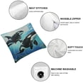 thumbnail image 6 of Shiartex 3D Underwater World Pillow Cover , Killer Whale Throw Pillow Cover for Sofa Bed Couch, Colorful Seaweed Reel Fish Decorative Pillow Cover, Blue Ocean Wave Cushion Cover White, 6 of 7
