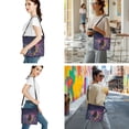 thumbnail image 3 of ZUXONGSY Black Cat Daisy Galaxy Print Multifunctional Leather Bucket Bag for Women Set with Cosmetic Pouch, Lipstick Holder, and Keychain Clip for Dating Shopping, 3 of 4