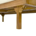thumbnail image 6 of GDF Studio Acacia Wood 3-Seater Daybed with Slat Panel Design, Rattan Armrests, and Beige Cushions, 6 of 8