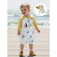 thumbnail image 5 of BemeyourBBs Toddler Baby Boy Girl One Pieces Swimsuit with Sun Hat Infant Baby Boy Bathing Suit Rash Guard Sailboat Print Zip Up Long Sleeve Crew Neck Swimwears Summer Pool Beachwear, 5 of 9