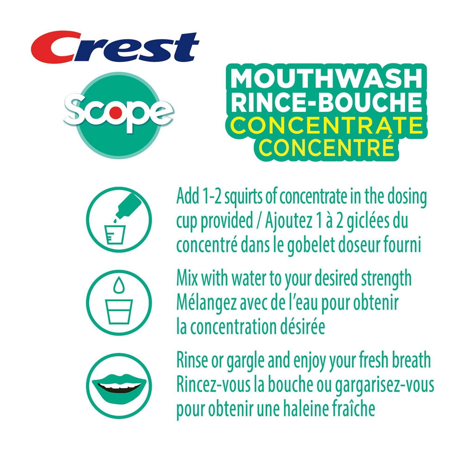 Crest + Scope Rince-bouche Concentré Menthe Originale – 50 mL
