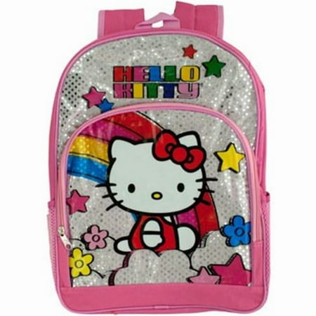 Hello Kitty 16" Backpack Pink and Silver Official Product