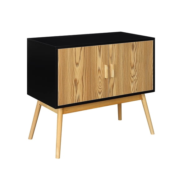 Pemberly Row Storage Console in Natural and Black Wood Finish