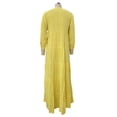 thumbnail image 4 of Ruimatai Women's V-Neck Maxi Dress Long Sleeve Tiered Button Front Loose Linen Boho Casual Flowy Beach Dress, 4 of 7