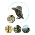 thumbnail image 5 of Bucket Hats Sun Protection Fishing Cap Shading Neck Guard Men And Women Outdoors Solid Color Pure Cotton Dark Gray Caps, 5 of 5
